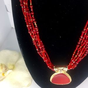 Red royal gold necklace